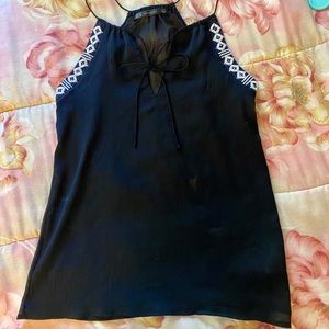 Zara Navy Beaded Tank